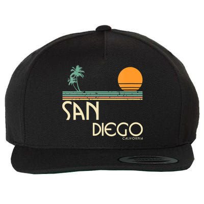 Vintage San Diego California Sunset Palms Wool Snapback Cap