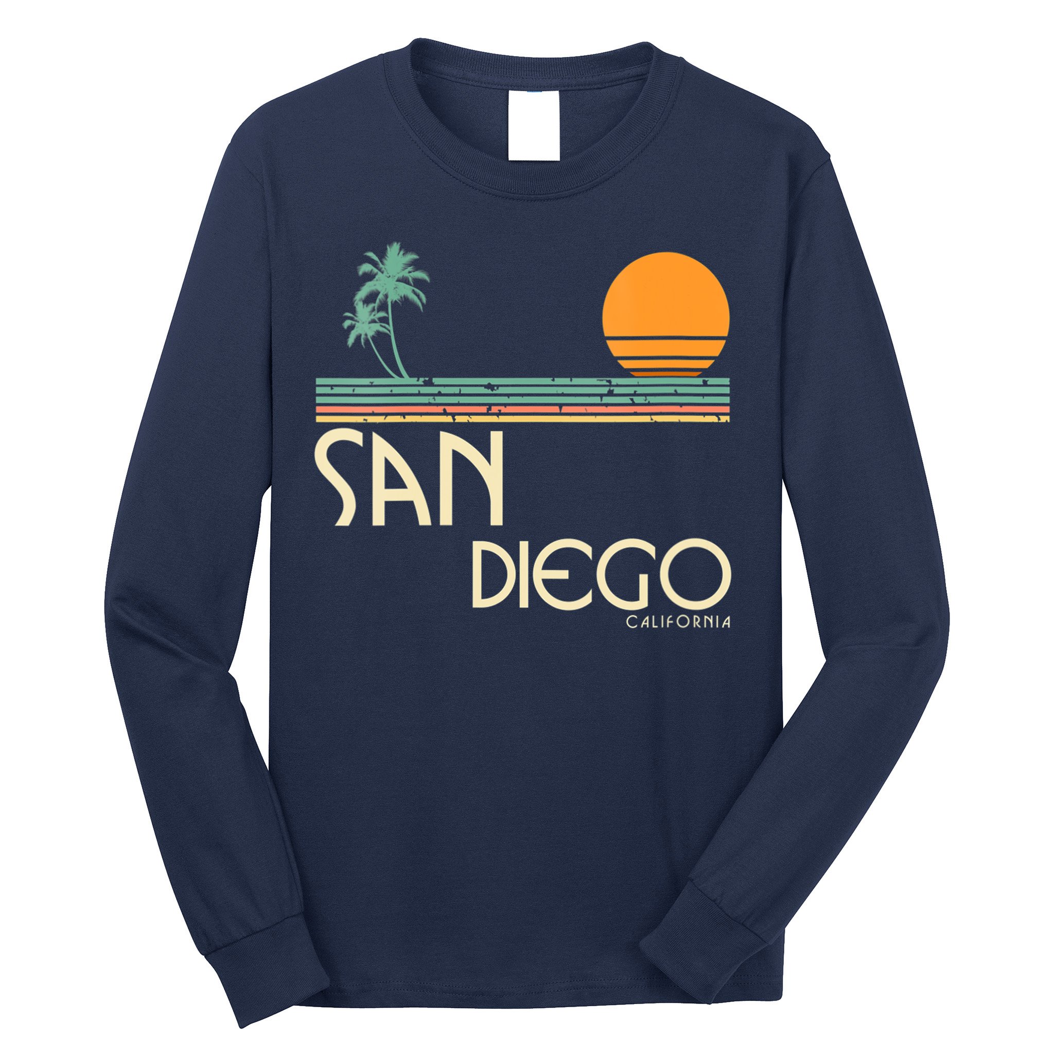 Vintage San Diego California Sunset Palms Long Sleeve Shirt