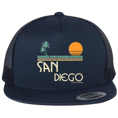 Vintage San Diego California Sunset Palms Flatbill Hat