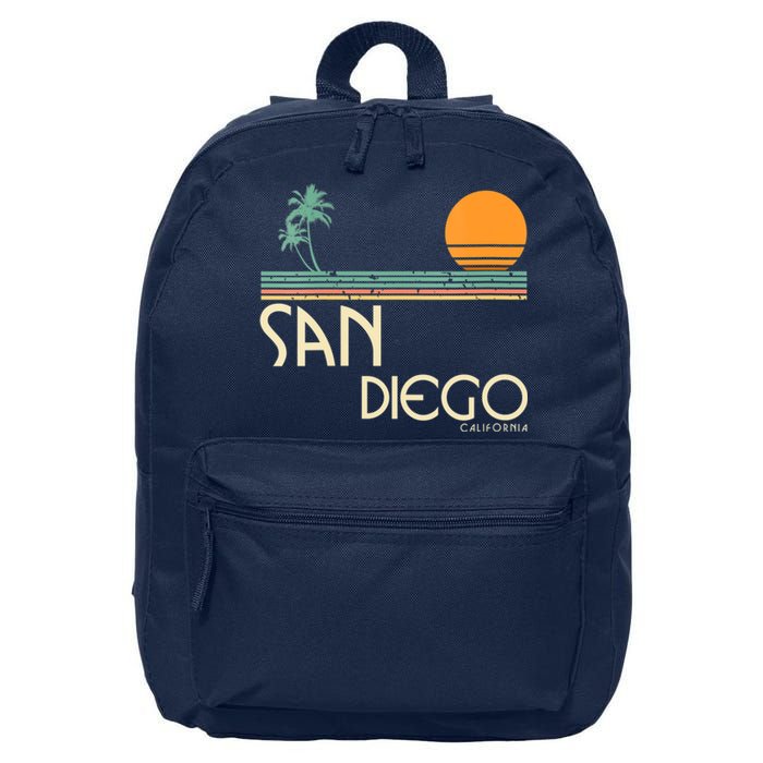 Vintage San Diego California Sunset Palms 16 in Basic Backpack