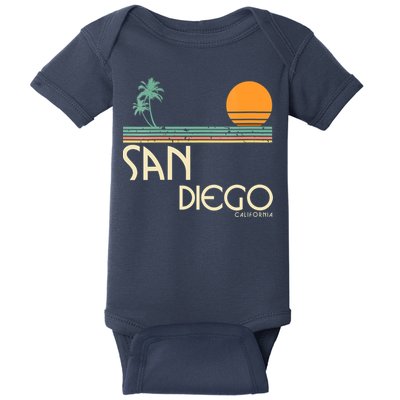 Vintage San Diego California Sunset Palms Baby Bodysuit