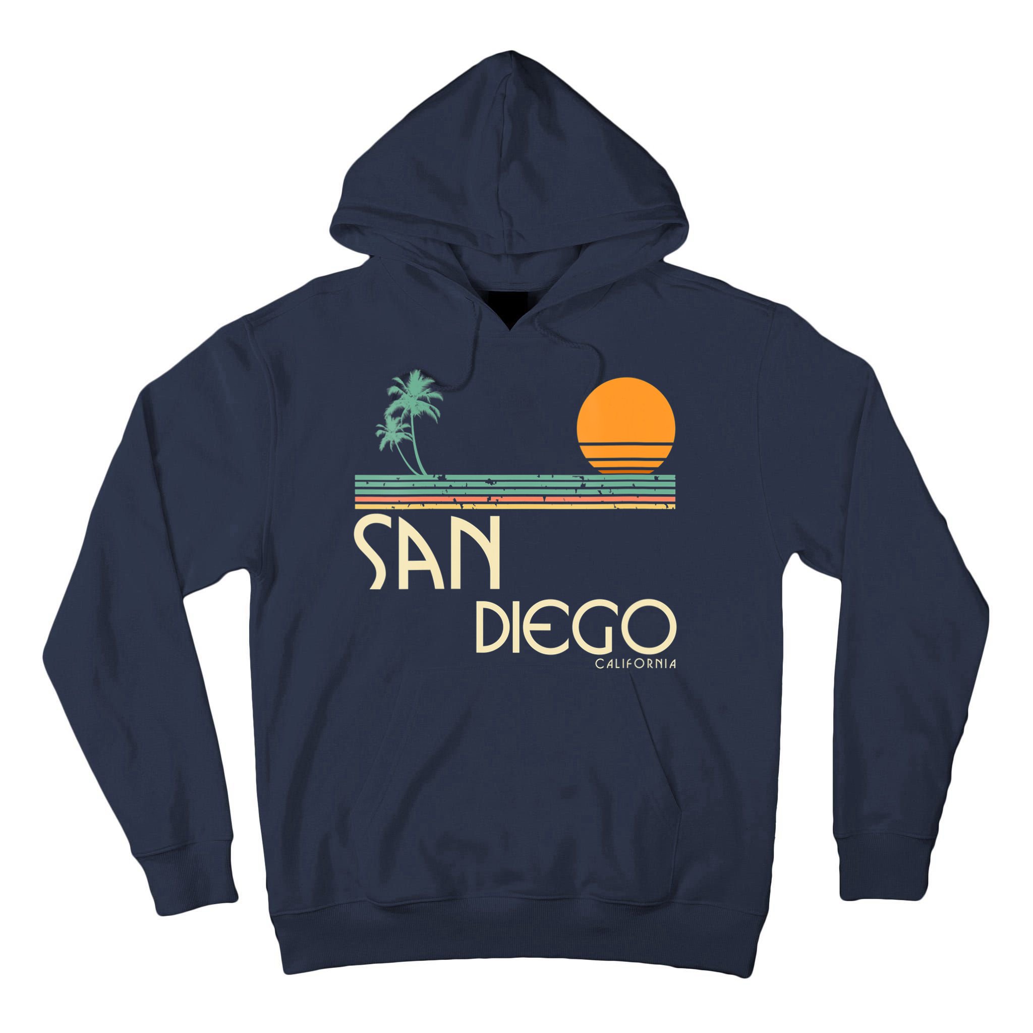 Vintage San Diego California Sunset Palms Tall Hoodie