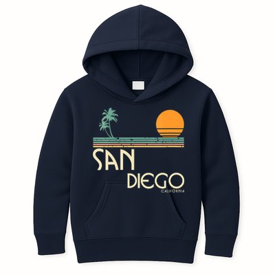 Vintage San Diego California Sunset Palms Kids Hoodie