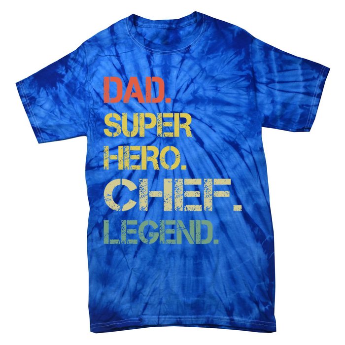 Vintage Style Dad Hero Chef Legend Fathers Day Funny Gift Tie-Dye T-Shirt