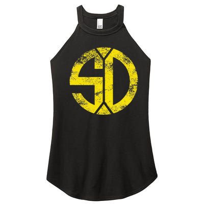 Vintage San Diego SD Home Monogram Game Day Padre Women’s Perfect Tri Rocker Tank