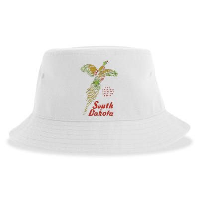 Vintage South Dakota Pheasant Sustainable Bucket Hat