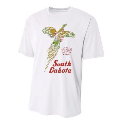 Vintage South Dakota Pheasant Performance Sprint T-Shirt