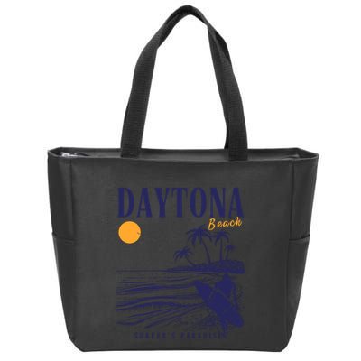 Vintage Surfing Daytona Beach Florida // Retro Surfer // SurferS Paradi Zip Tote Bag