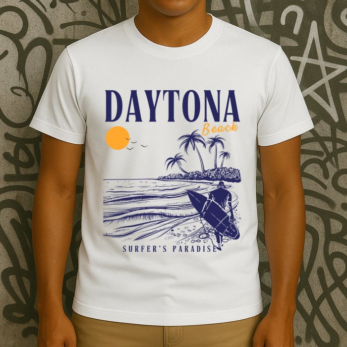 Vintage Surfing Daytona Beach Florida // Retro Surfer // SurferS Paradi T-Shirt