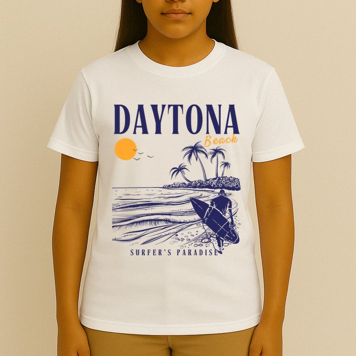 Vintage Surfing Daytona Beach Florida // Retro Surfer // SurferS Paradi T-Shirt