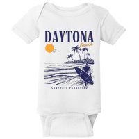 Vintage Surfing Daytona Beach Florida // Retro Surfer // SurferS Paradi Baby Bodysuit