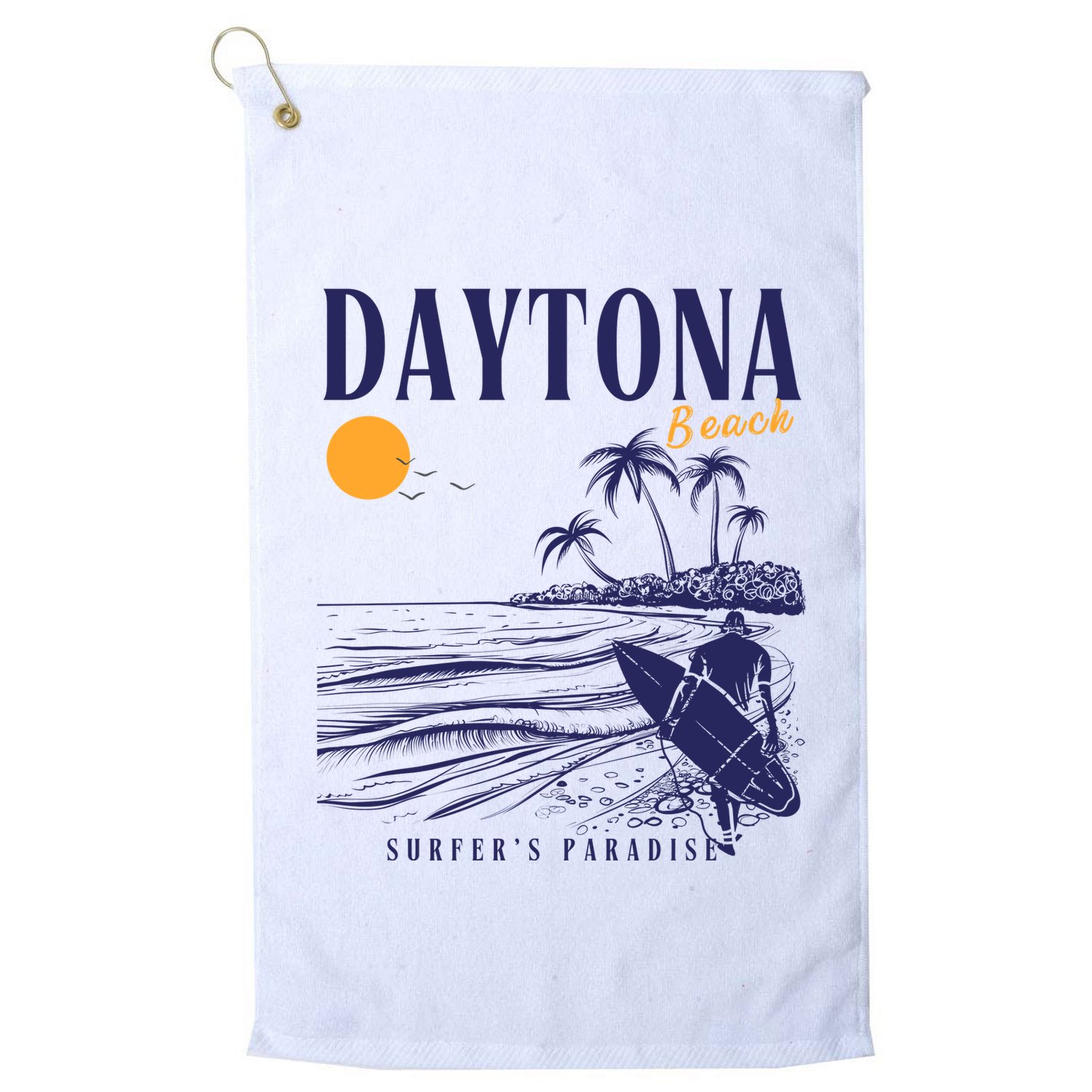 Vintage Surfing Daytona Beach Florida // Retro Surfer // SurferS Paradi Golf Towel