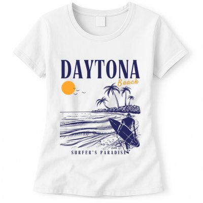 Vintage Surfing Daytona Beach Florida // Retro Surfer // SurferS Paradi Womens T-Shirt