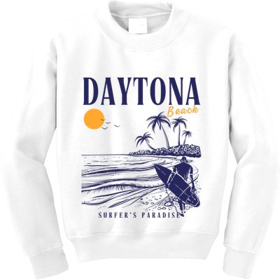 Vintage Surfing Daytona Beach Florida // Retro Surfer // SurferS Paradi Kids Sweatshirt
