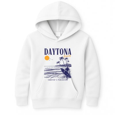 Vintage Surfing Daytona Beach Florida // Retro Surfer // SurferS Paradi Kids Hoodie