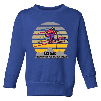 Vintage Ski Dad Like Regular Dad Only Way Cooler Skiing Gift Toddler Sweatshirt