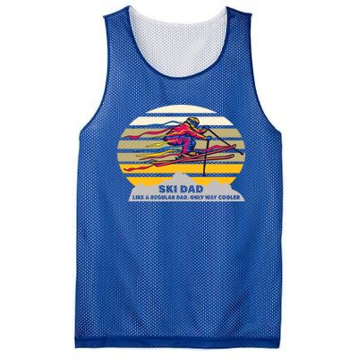 Vintage Ski Dad Like Regular Dad Only Way Cooler Winter Gift Mesh Reversible Basketball Jersey Tank