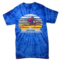 Vintage Ski Dad Like Regular Dad Only Way Cooler Winter Gift Tie-Dye T-Shirt