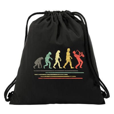 Vintage Saxophonist Evolution Saxophone Player Gift Drawstring Bag