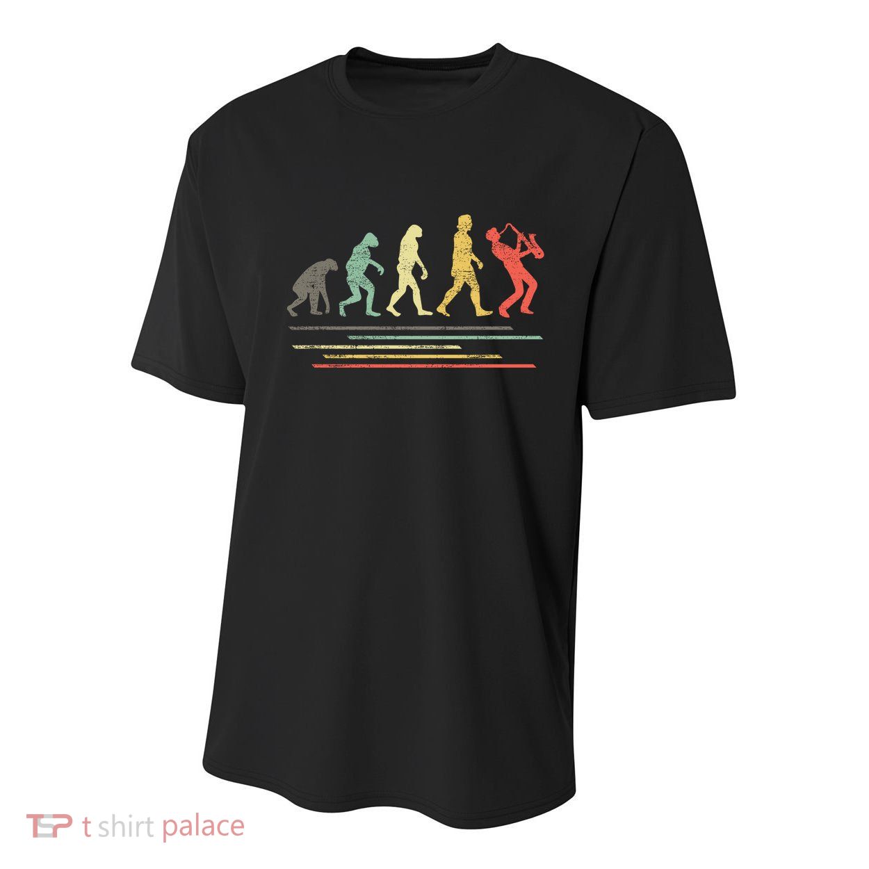 Vintage Saxophonist Evolution Saxophone Player Gift Youth Performance Sprint T-Shirt