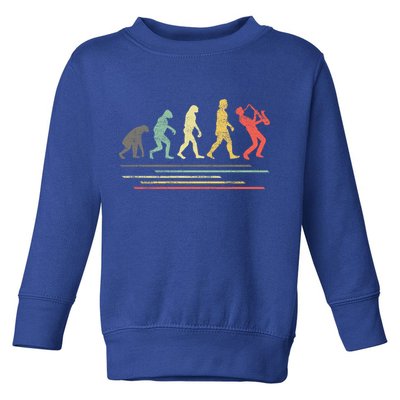 Vintage Saxophonist Evolution Saxophone Player Gift Toddler Sweatshirt