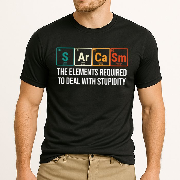 Vintage Sarcasm Elements Stupidity Chemistry Science Performance Shirt