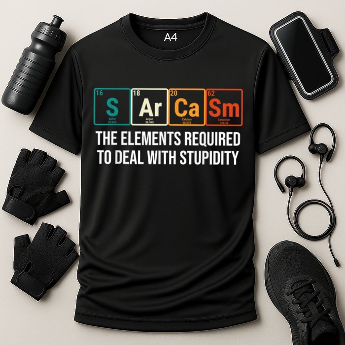 Vintage Sarcasm Elements Stupidity Chemistry Science Performance Shirt