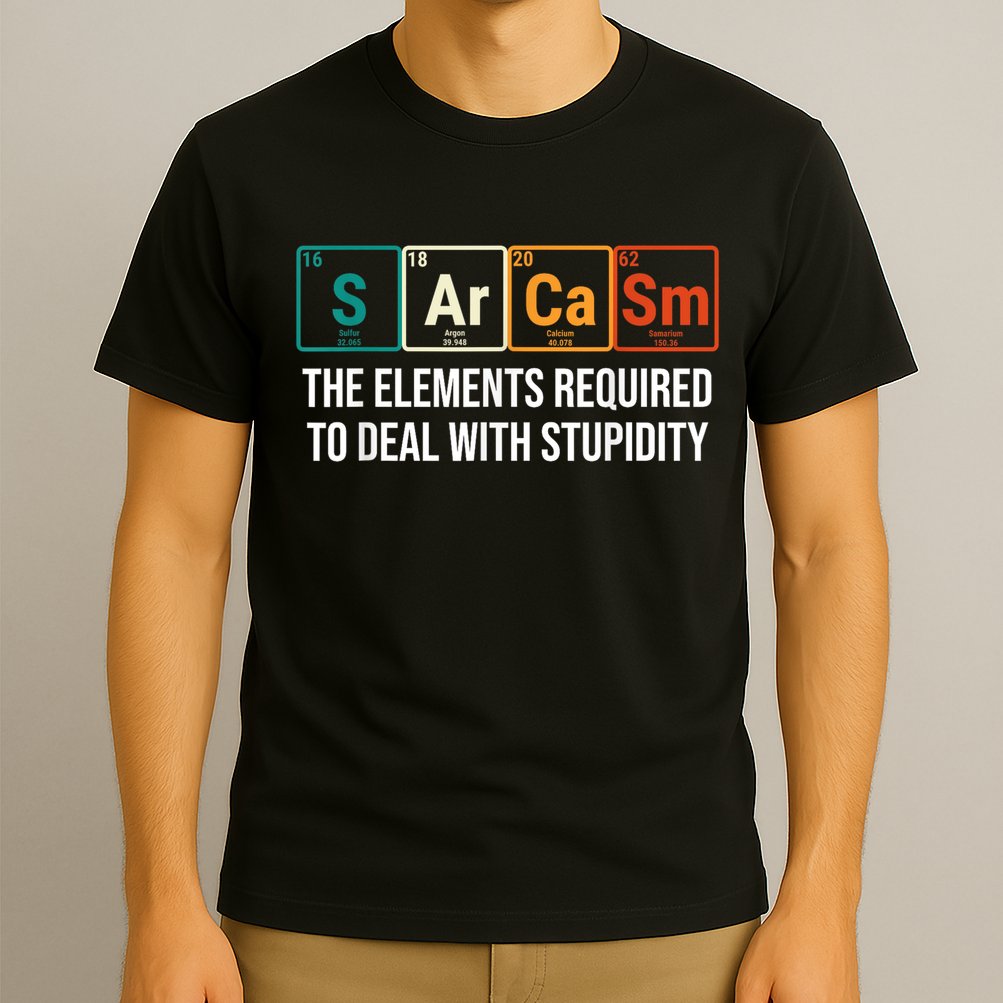 Vintage Sarcasm Elements Stupidity Chemistry Science T-Shirt