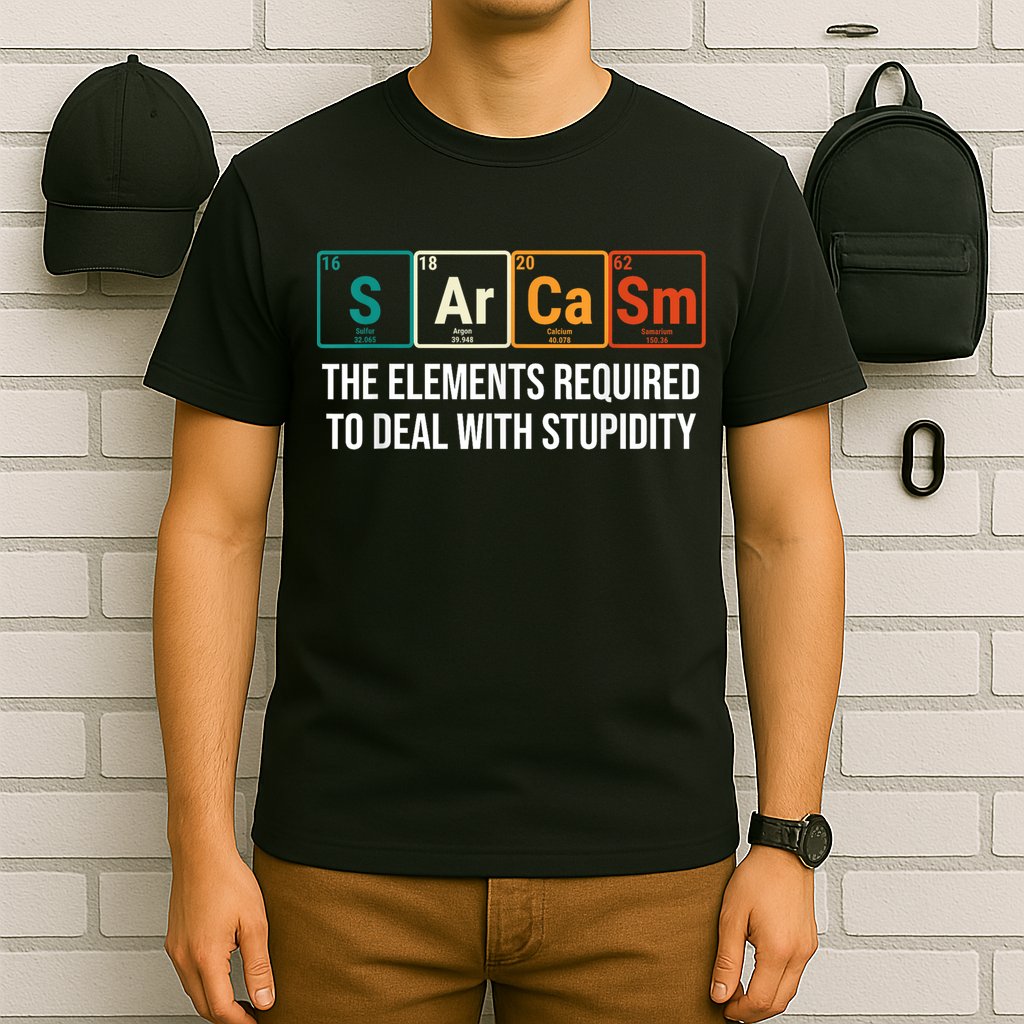 Vintage Sarcasm Elements Stupidity Chemistry Science T-Shirt