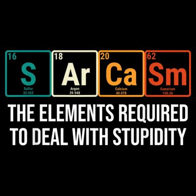 Vintage Sarcasm Elements Stupidity Chemistry Science T-Shirt