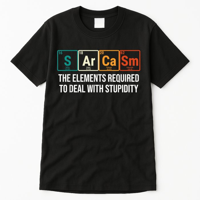 Vintage Sarcasm Elements Stupidity Chemistry Science Tall T-Shirt
