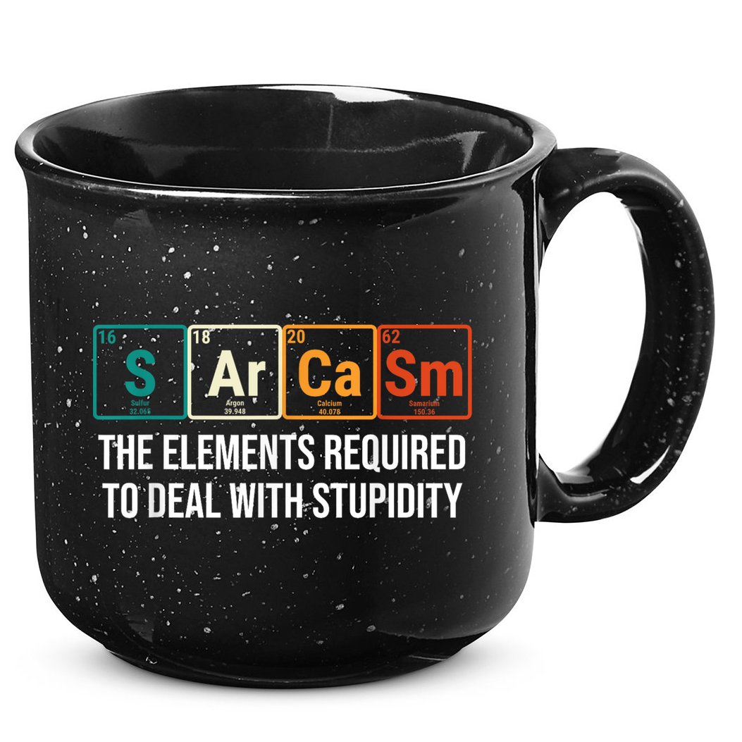 Vintage Sarcasm Elements Stupidity Chemistry Science 15oz Campfire Ceramic Mug