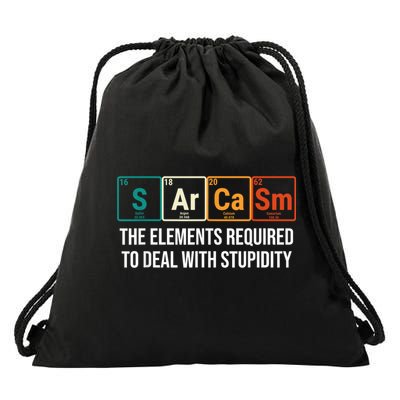 Vintage Sarcasm Elements Stupidity Chemistry Science Drawstring Bag