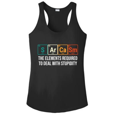 Vintage Sarcasm Elements Stupidity Chemistry Science Ladies PosiCharge Competitor Racerback Tank