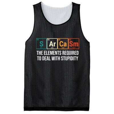 Vintage Sarcasm Elements Stupidity Chemistry Science Mesh Reversible Basketball Jersey Tank