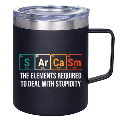 Vintage Sarcasm Elements Stupidity Chemistry Science 12oz Stainless Steel Coffee Mug