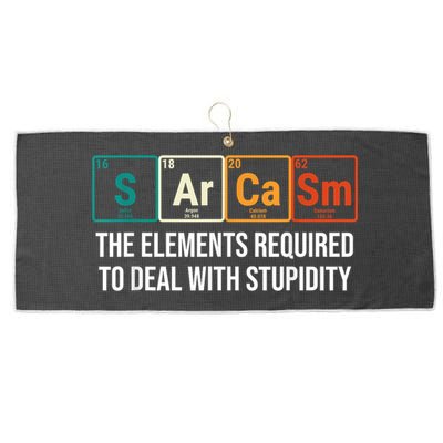 Vintage Sarcasm Elements Stupidity Chemistry Science Large Microfiber Waffle Golf Towel