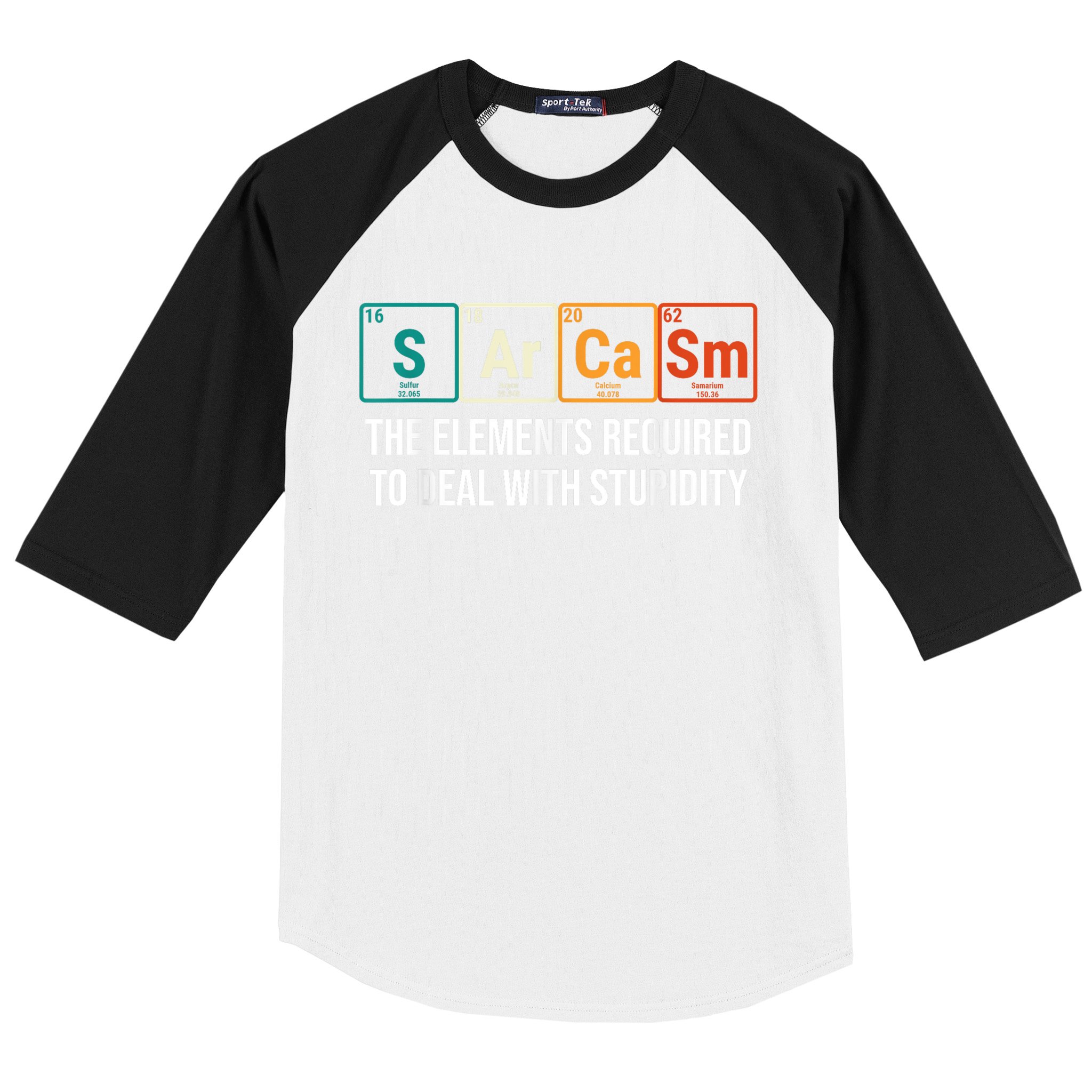 Vintage Sarcasm Elements Stupidity Chemistry Science Baseball Sleeve Shirt