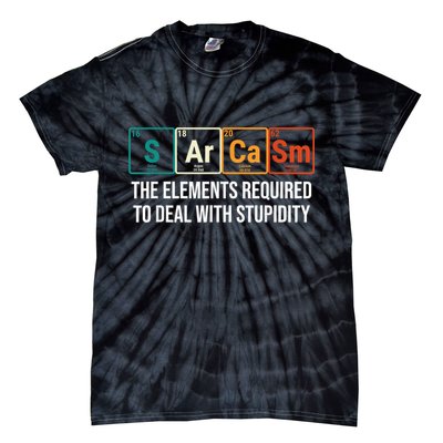 Vintage Sarcasm Elements Stupidity Chemistry Science Tie-Dye T-Shirt