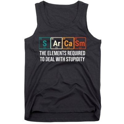 Vintage Sarcasm Elements Stupidity Chemistry Science Tank Top