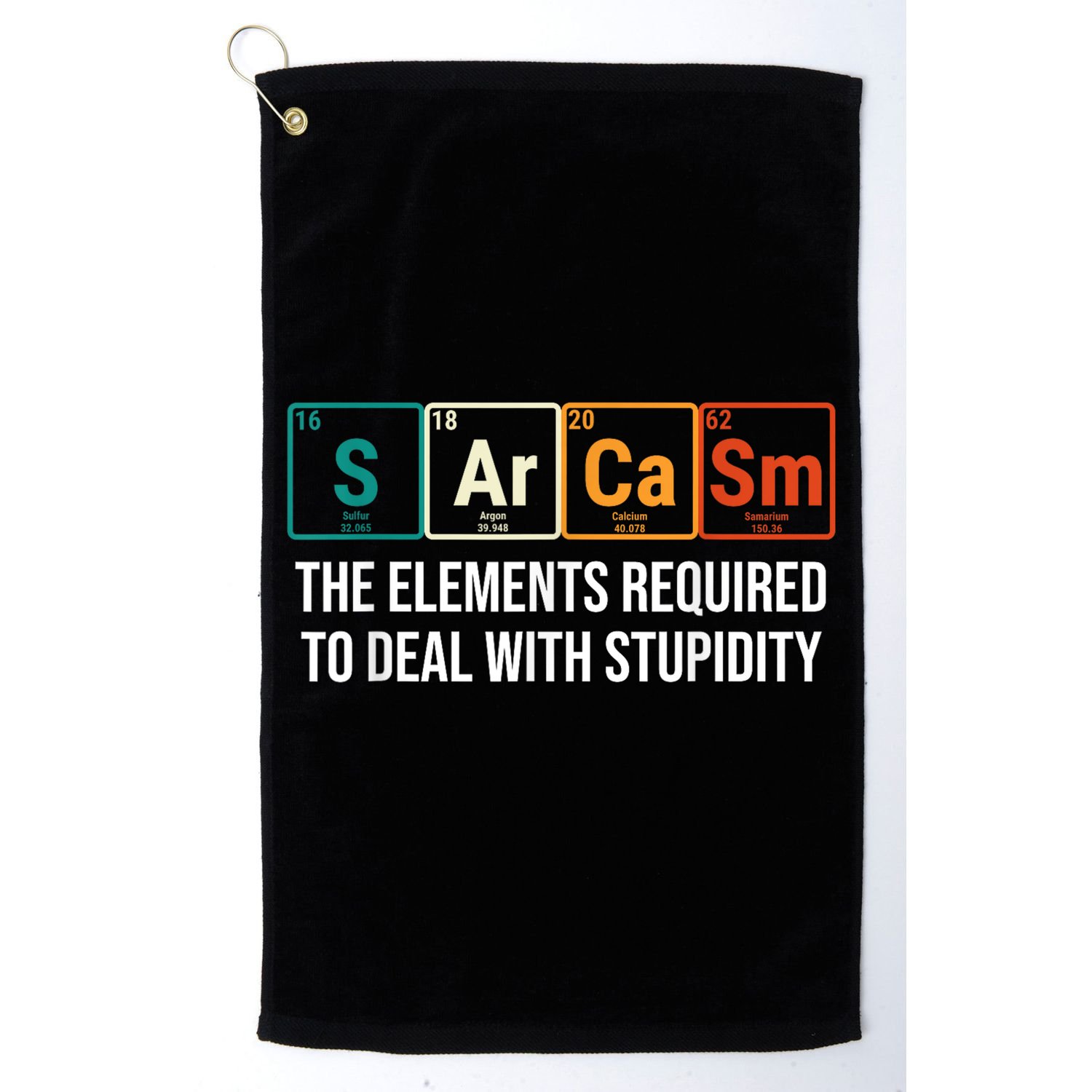 Vintage Sarcasm Elements Stupidity Chemistry Science Golf Towel