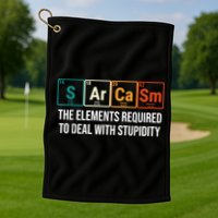 Vintage Sarcasm Elements Stupidity Chemistry Science Golf Towel