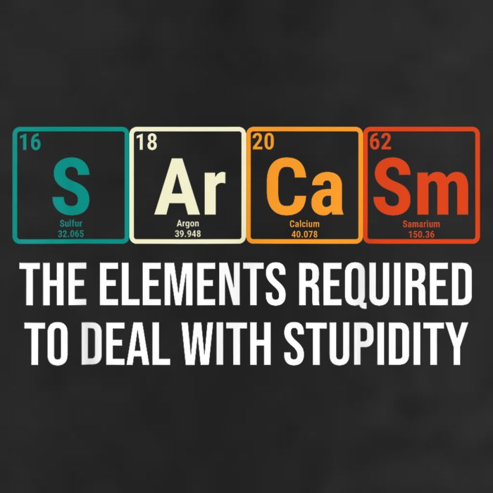 Vintage Sarcasm Elements Stupidity Chemistry Science Golf Towel