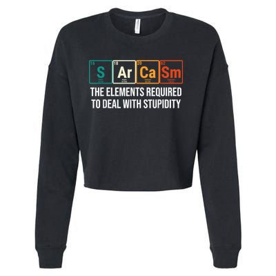 Vintage Sarcasm Elements Stupidity Chemistry Science Cropped Pullover Crew