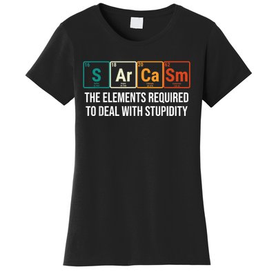 Vintage Sarcasm Elements Stupidity Chemistry Science Women's T-Shirt