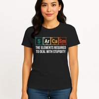 Vintage Sarcasm Elements Stupidity Chemistry Science Womens T-Shirt