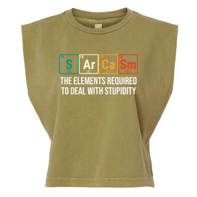 Vintage Sarcasm Elements Stupidity Chemistry Science Garment-Dyed Women's Muscle Tee