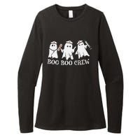 Vintage School ER RN ICU Halloween Ghost Boo Boo Crew Nurse Womens CVC Long Sleeve Shirt