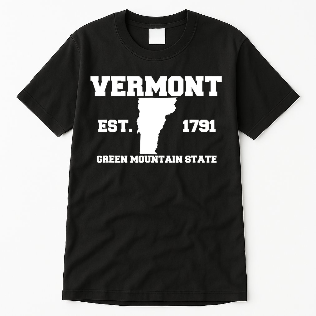 Vermont Souvenir Est 1791 Green Mountain For Men Women Kids Tall T-Shirt