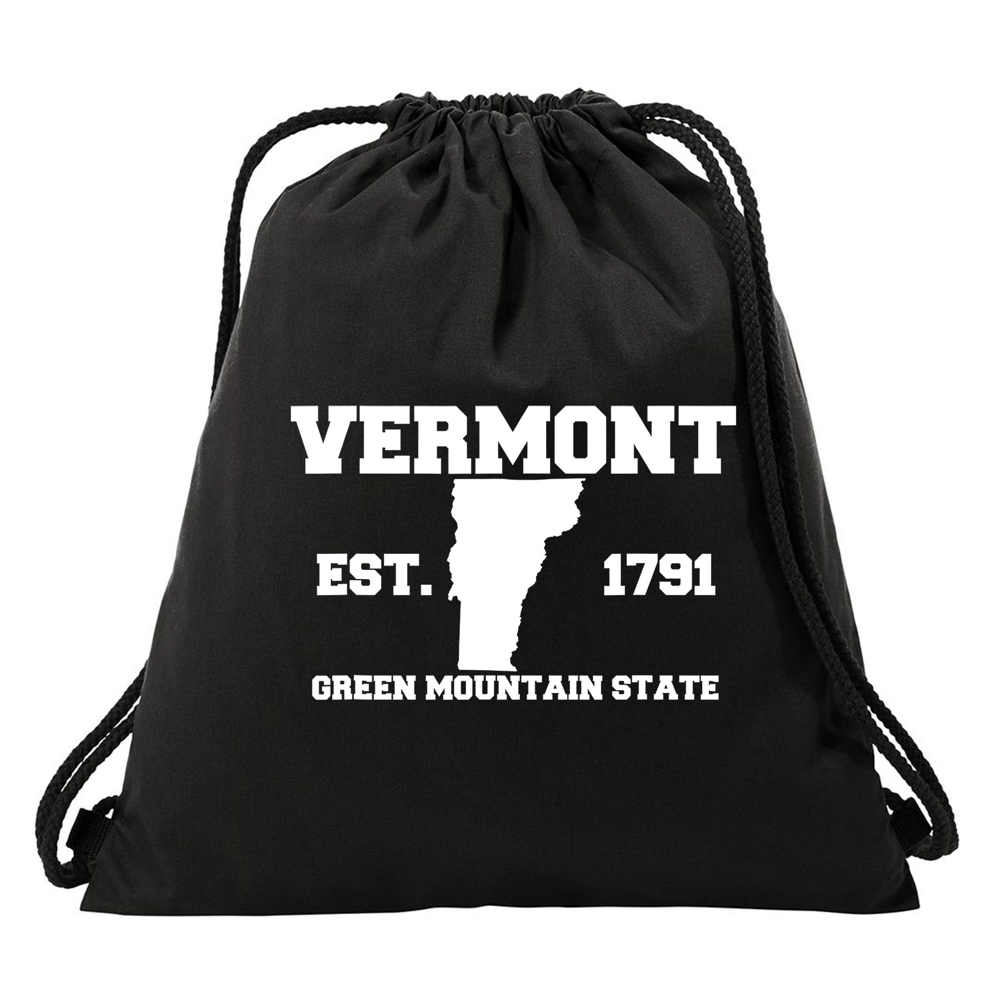 Vermont Souvenir Est 1791 Green Mountain For Men Women Kids Drawstring Bag